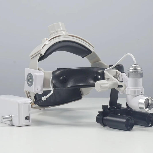 Rechargeable 4X 5X 6X Dental High Binocular Loupe Electric Surgical Headlight Head-mounted Magnifier for Hospital Clinic Use