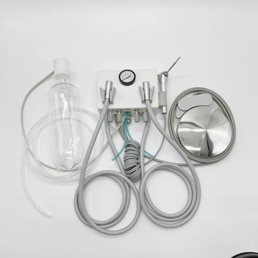 High-Quality Portable Plastic Professional Wall-Mounted Dental  Medical Turbine Unit 2 Holes With Compressor