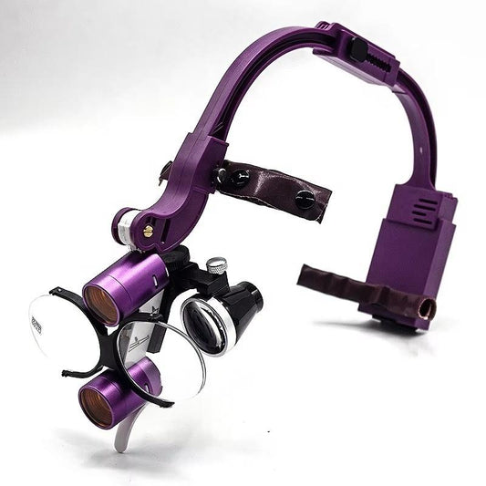 2.5X 3.5X Dental Purple Headlamp 5W Medical Loupes Magnifier Wireless Surgical Headlight for Dental Operation