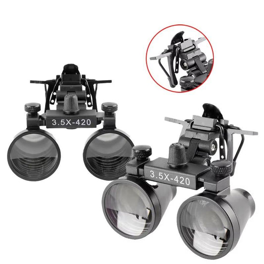 2.5x/3.5x Clip - on Dental Loupe with Adjustable Pupillary Distance 420mm Working Distance for Oral ENT Examinations