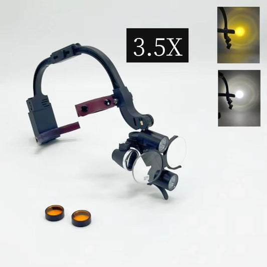 OEM 2.5X 3.5X Dental Headlamp Medical Loupes Magnifier Wireless Surgical Headlight for Dental Operation Factory Supplier