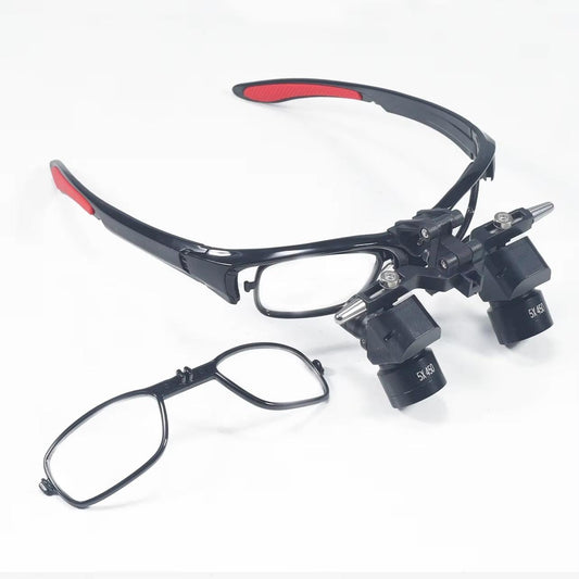 High Quality 5X Portable Medical Binocular Magnifiers Electric Power Source for Oral Therapy & Myopia Glasses Wearers