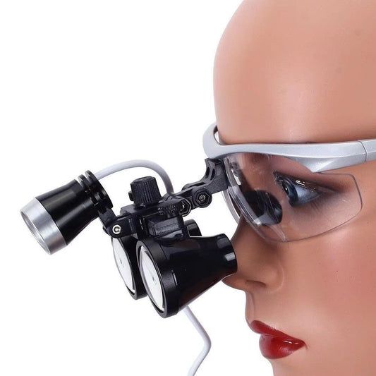 Dental Magnifying Glass 2.5/3.5 Times Laboratory Medical Magnifying Glass Binocular Magnifying Lens Light