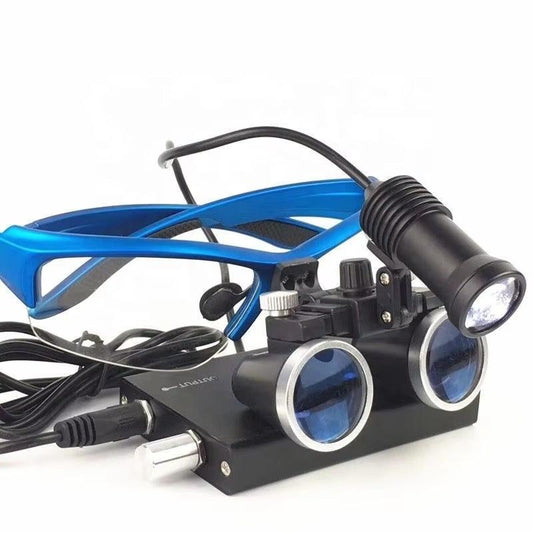 Dental Magnifying Glass 2.5/3.5 Times Laboratory Medical Magnifying Glass Binocular Magnifying Lens Light 5W