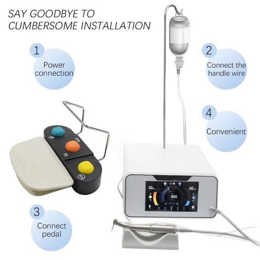 AI-Implant II Dental Implant Motor with LCD Touch Screen 20:1 Handpiece Foot Control - Brushless Surgical Implant Motor