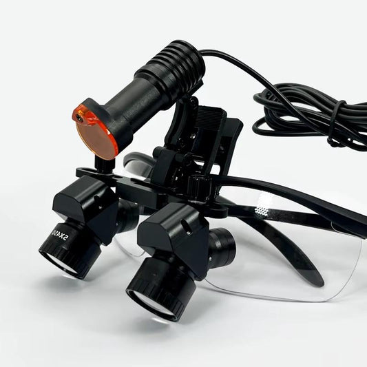 45 Degree Glass Oral Headlight 4X 5X 6X Dental Binocular Magnifying Loupes 5W Surgery Medical Glass Headlamp 300-600mm