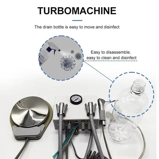 Factory Wholesale Price Hanging Wall Type Small Portable Dental Turbine Unit Work With Compressor