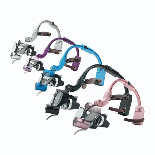 Binocular Magnifier 2.5X/3.5X Headband Adjustable Dentist Surgical Headlamp Dental Surgical Magnifier