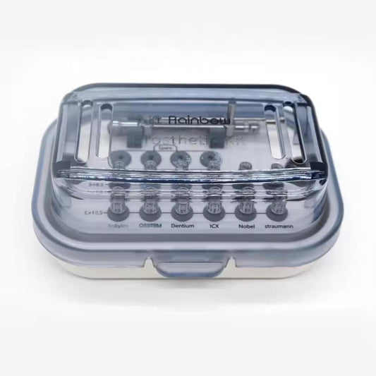 Dental Prosthetic Kit Torque Implant Screw Driver Tool Kit Compatible Prosthetic Box Wrench&Screw Drivers 12 Mini Screwdrivers