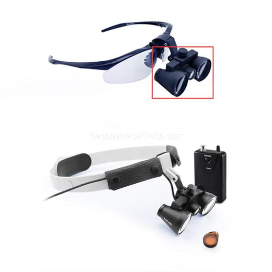 New 2.5X 3.5X Dental ENT Surgery Medical Binocular Magnifier with Light and Yellow-Orange Filters