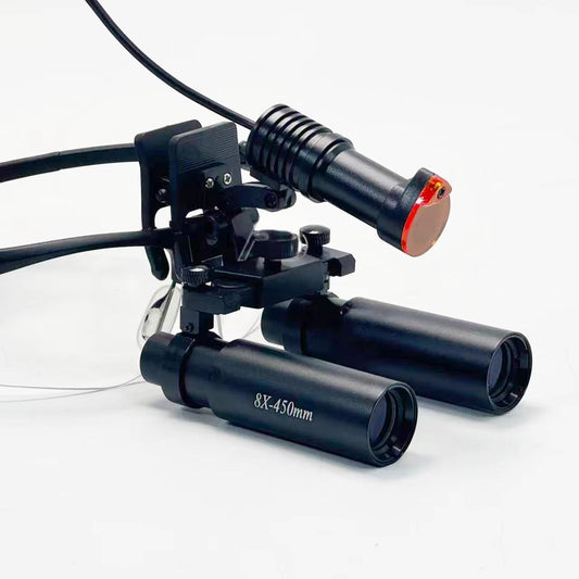 8x Binocular Dental Surgical Loupes Oral Dental Surgery Equipment with 5W Led Surgical Light High End