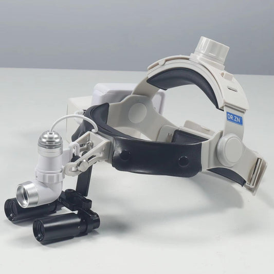Rechargeable 4X 5X 6X Dental High Binocular Loupe Electric Surgical Headlight Head-mounted Magnifier for Hospital Clinic Use