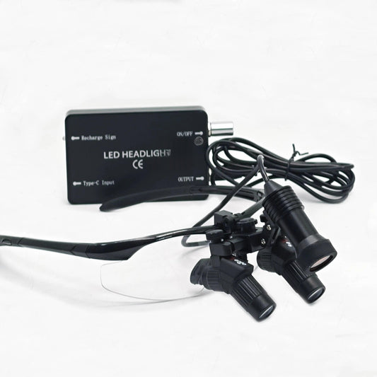 Electric Dental Loupes 3x-6x Magnification 450mm Working Distance Portable Ergonomic for Dentists