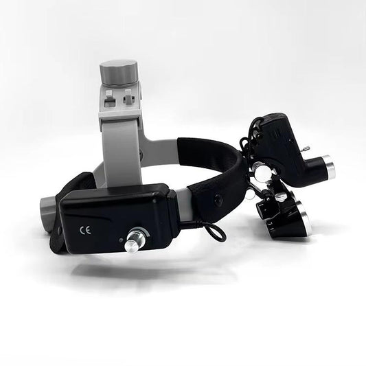Supply Cheap Head-Mounted Plastic and Metal Construction Adjustable Dental Hygienist Magnification Loupes With Light