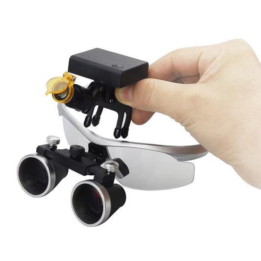 2.5X/3.5X 420 Medical Magnifier Magnification Binocular 5W Headlight Wireless LED Light Filter Cloth Case Dental Loupes