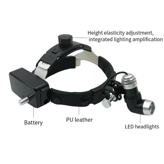 Dental Headlight 5W LED Lamp for Binocular Loupes Brightness Spot Ajustable Dental Lab Headlamp Surgical Headlight
