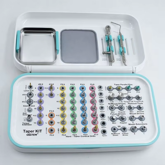 High Quality Universal Osstem Surgical Kit Dental Handpiece Stainless Steel Equipment Implant Restoration Conical Tool Box