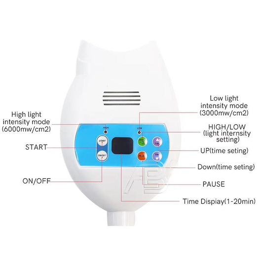 Portable Professional Teeth Whitening Lamp Blue Light Clip-On Device for Bleaching Oral Care Dental Plastic Tool