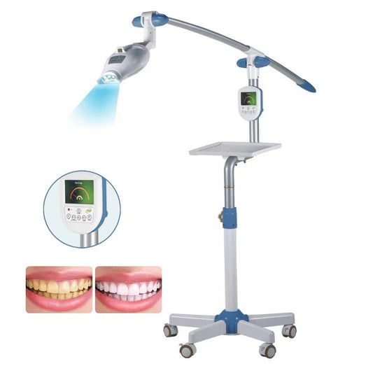 Professional Floor-Standing Dental Whitening Lamp Blue Red LEDs Plastic Commercial Use High-Energy Output Teeth Whitening
