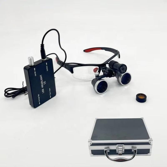 Dental Loupes 2.5/3.5x Laboratory Medical Magnification Binocular Loupe Headlight Headlight 5w Metal Box Packaging
