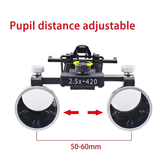 2.5x/3.5x Clip - on Dental Loupe with Adjustable Pupillary Distance 420mm Working Distance for Oral ENT Examinations