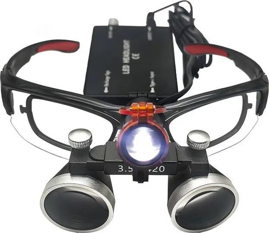 Suitable Myopia Adjustable 2.5X/3.5X Dental Loupes Binocular Magnifier Eyeglasses for Dentistry Surgical Cloth Packaging