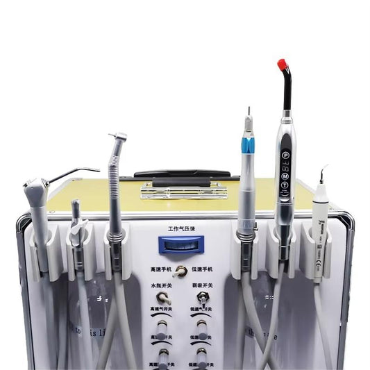Mobile Type Clinic Treatment Portable Dental Turbine Unit with air Compressor