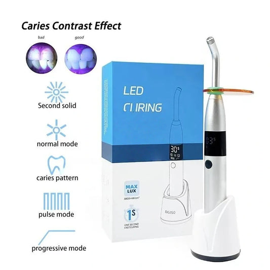 BG150 Dental Curing Light Lamp LED Cordless Metal Head 1S Cure 3 Modes 1000-4000mw/cm2 Standing Design Dentistry Equipment