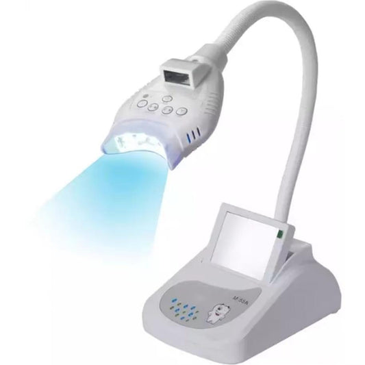 Desktop Portable Dental Whitening Lamp with 4 LEDs - Mobile Blue Light Bleaching Device with Mirror Cold Light Teeth Whitening