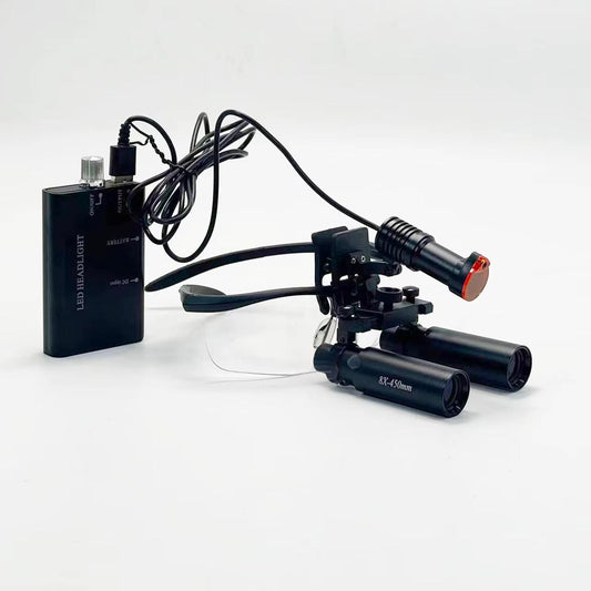 8x Binocular Dental Surgical Loupes Oral Dental Surgery Equipment with 5W Led Surgical Light High End