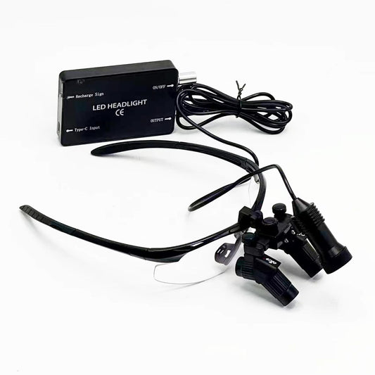 Denta Loupes 4.0X Binocular Magnifying Glass Dental Loupe 3.0X 4.0X 5.0X 6.0X Medical Surgical Loupes With Wired Headlight