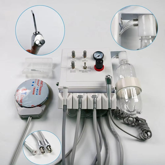 High Quality Portable Dental Turbine Unit With Weak Suction 2/4 Hole Wall Hanging Type With 600ML Bottle