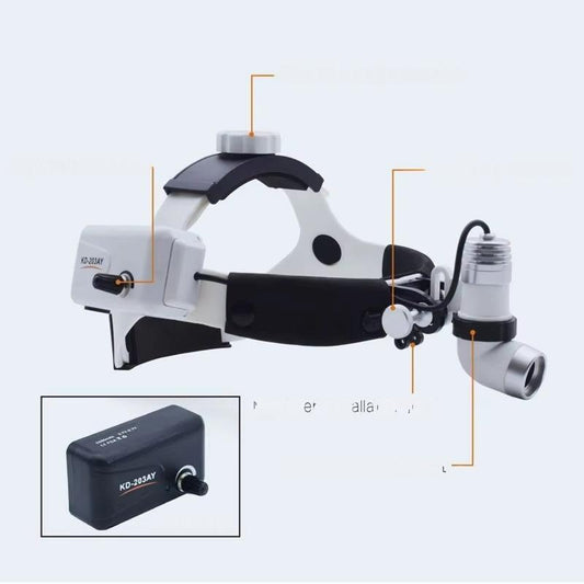 Medical Dental Surgical Adjustable Cordless Rechargeable LED Headlamp With Dual Batteries
