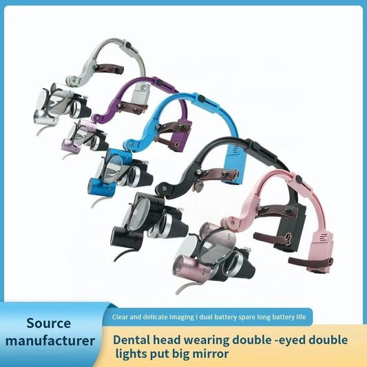 2.5X+3.5X/Set Dental Binocular Magnifier Equipment 5W Focusing LED Light Dentist LED Headlight Dental Loupes