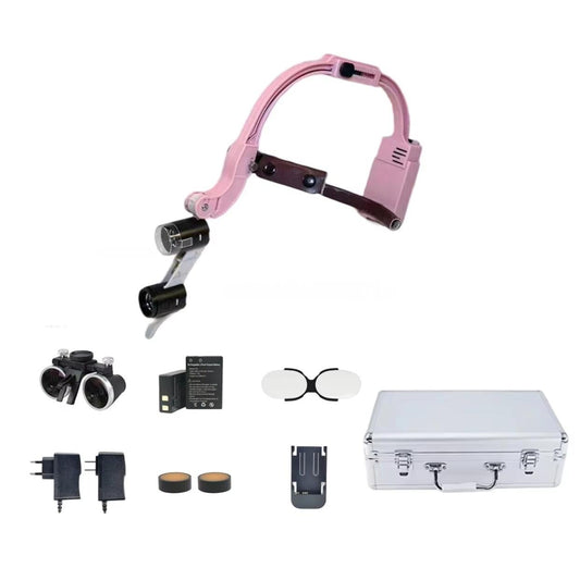 Hot Quality Adjustable 2.5X/3.5X LED Dental Headlight Electric Oral Examination Loupe with Magnifying Glass Head Mounted