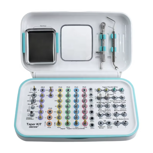 High Quality Universal Osstem Surgical Kit Dental Handpiece Stainless Steel Equipment Implant Restoration Conical Tool Box