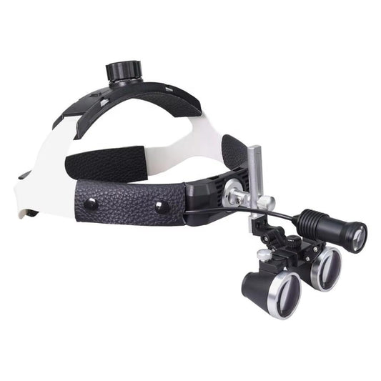 Dental Magnifying Lens Light, Surgical Laboratory Medical Magnifying Glass Binocular Head Mounted Magnifying Glass Spotlight 5W