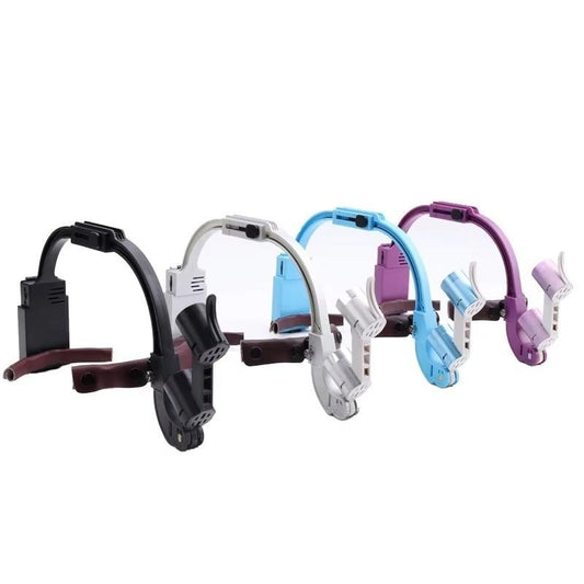 Color Dental Headband Adjustable Bracket Surgery Medical Binocular Magnifying Glass Dentist 5W LED Headlight Binocular Loupes