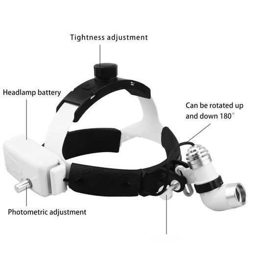 5W Dental LED Headlight Lamp for Binocular Bumps Adjustable Brightness Dental Lab Headlight