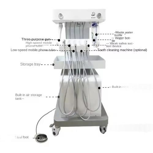 Portable Mobile Dental Unit Cart Dental Turbine Unit With Air Compressor Available