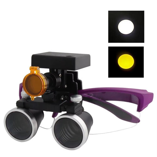 2.5X/3.5X 420 Medical Magnifier Magnification Binocular 5W Headlight Wireless LED Light Filter Cloth Case Dental Loupes