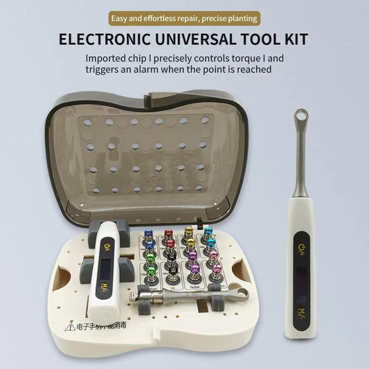 Dental Electric Implant Torque Wrench Torque Driver Wrench Ratchet With 16Pcs Colorful Screwdriver Repair Tools Kit