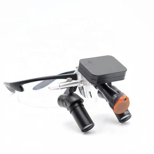 Dental Surgical Loupes 4x/5x/6x Ergo Electric 5W Wireless Dental Headlight with Two Batteries Ergonomic Loupes