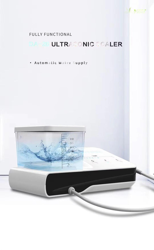 DA-20 Portable Oral Cleaning Machine Safe Dental Ultrasonic Tooth Scaler with LED and Water Bottle Made of Durable Plastic