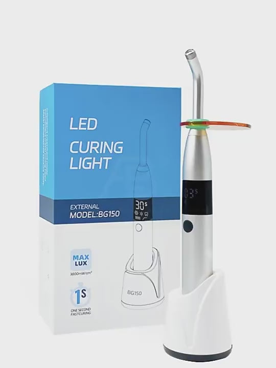 BG150 Dental Curing Light Lamp LED Cordless Metal Head 1S Cure 3 Modes 1000-4000mw/cm2 Standing Design Dentistry Equipment