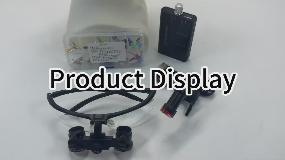 Adjustable 2.5x 3.5x Portable 5W LED Dental Surgical Magnifier Electric Power Source Working Distance 350-600mm