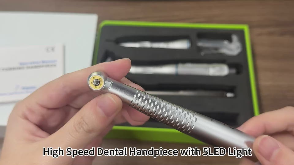 Dental Handpiece Set with 5 LEDs WaterSpray Function Low Speed Straight Handpiece Kit for Dental Students Lab Device