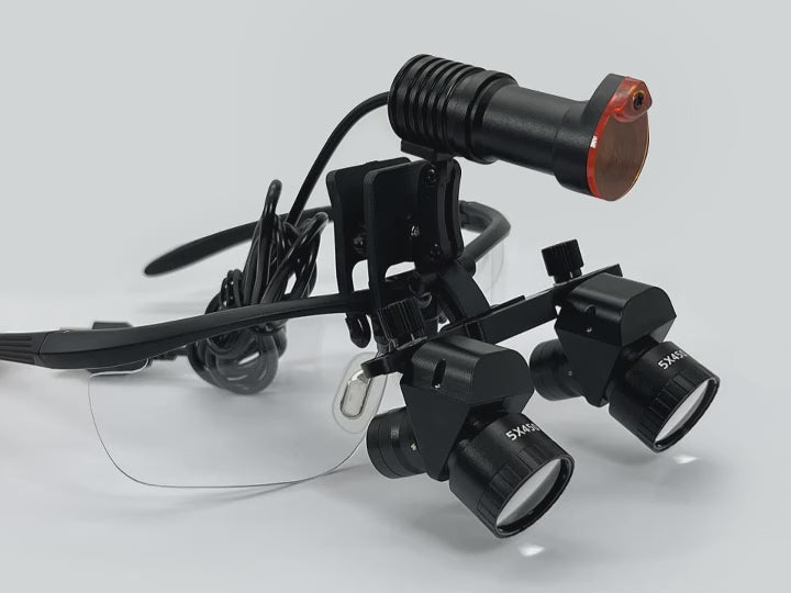 45 Degree Glass Oral Headlight 4X 5X 6X Dental Binocular Magnifying Loupes 5W Surgery Medical Glass Headlamp 300-600mm
